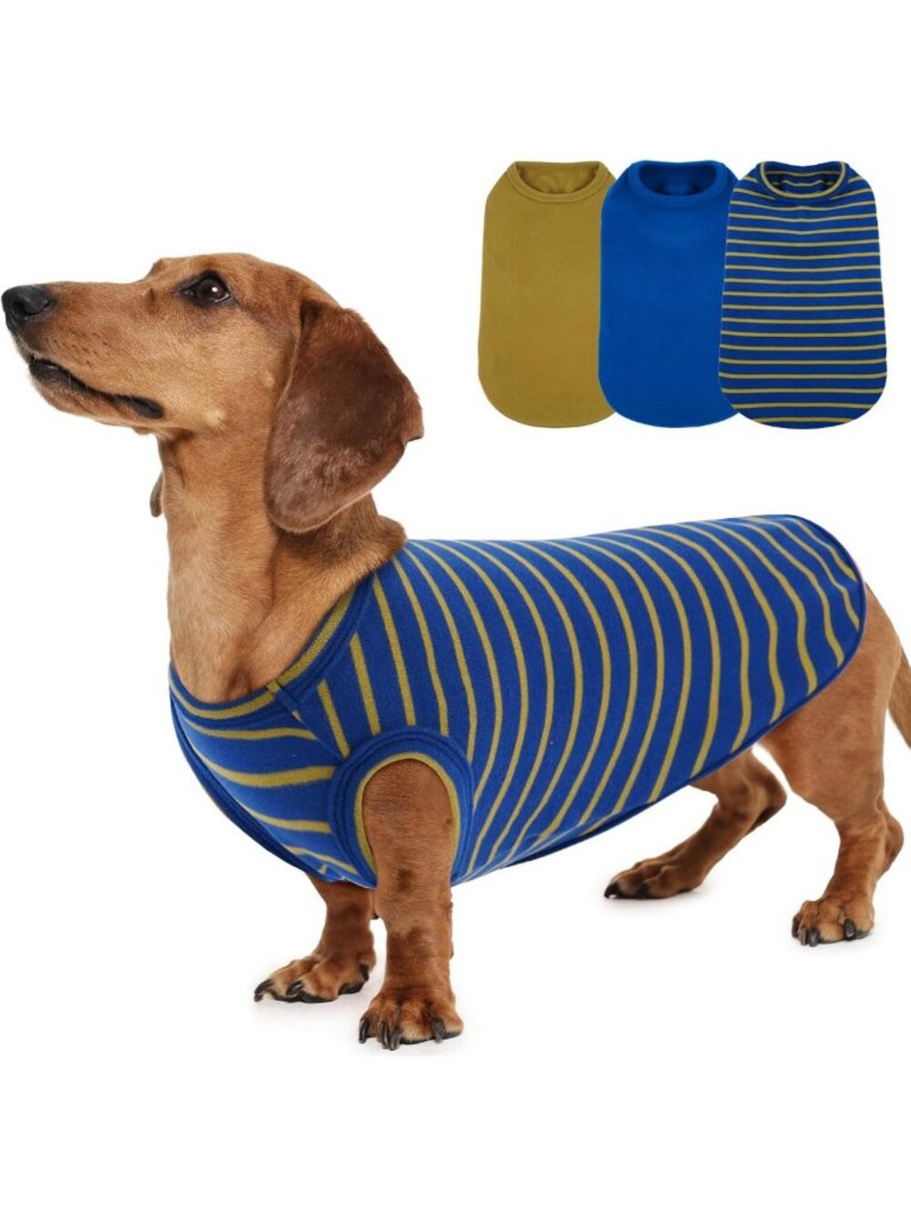 Cozy 3-Pack Dachshund Sweaters, Soft Fleece, Blue, Size Large, Pet Apparel